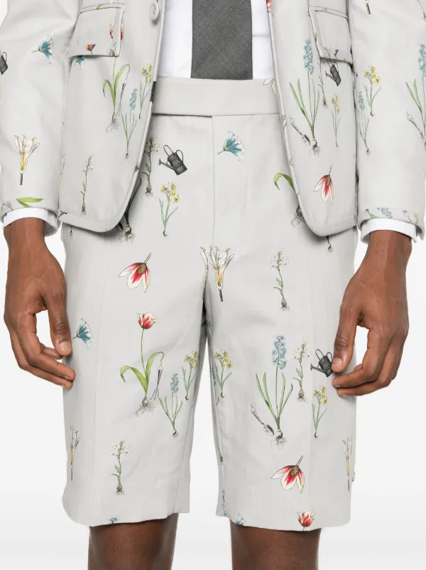 Thom Browne グレーショーツ Thom Browne フローラル ストレート ショートパンツ | グレー