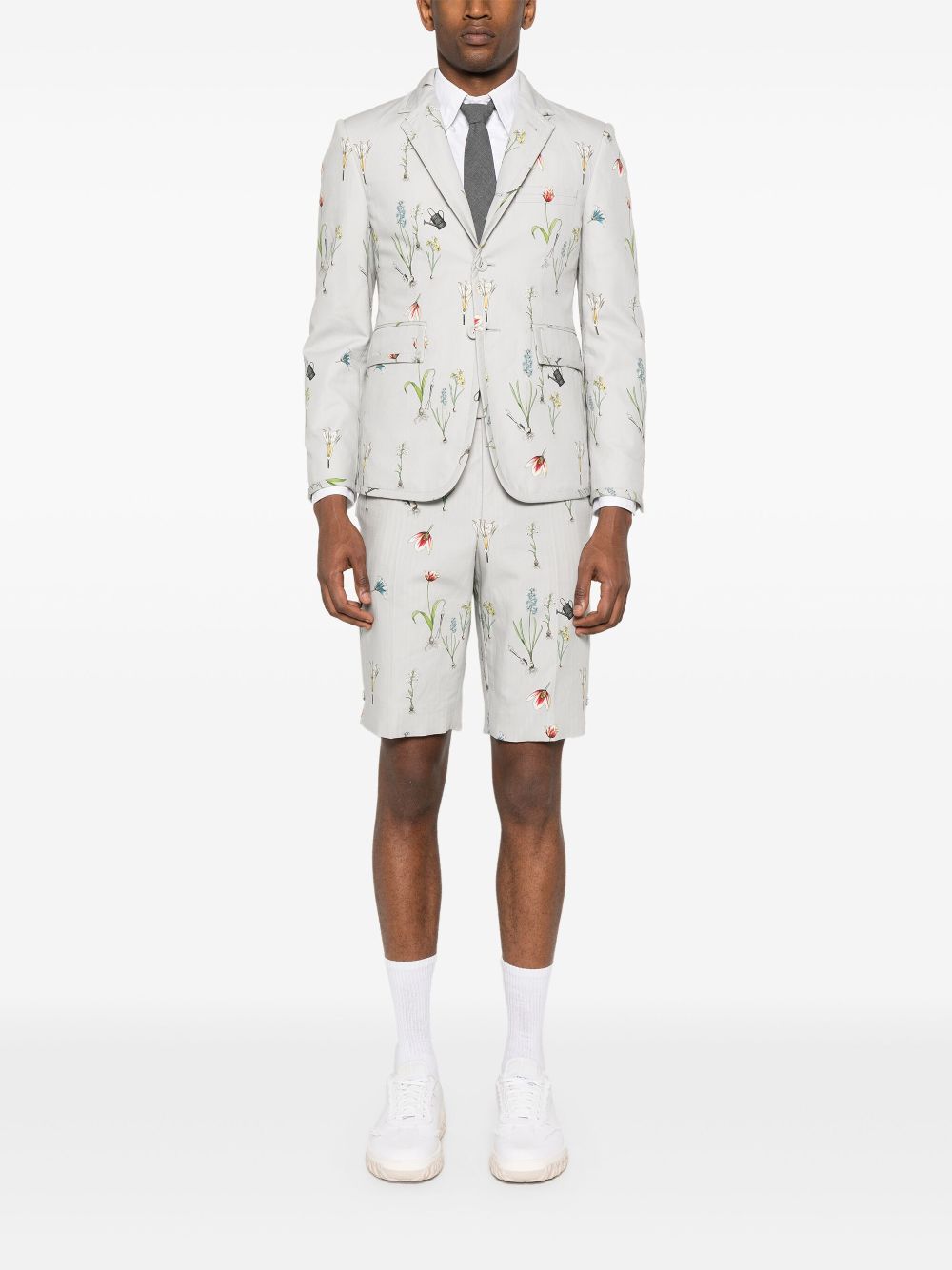 Thom Browne Shorts met bloemenprint - Grijs