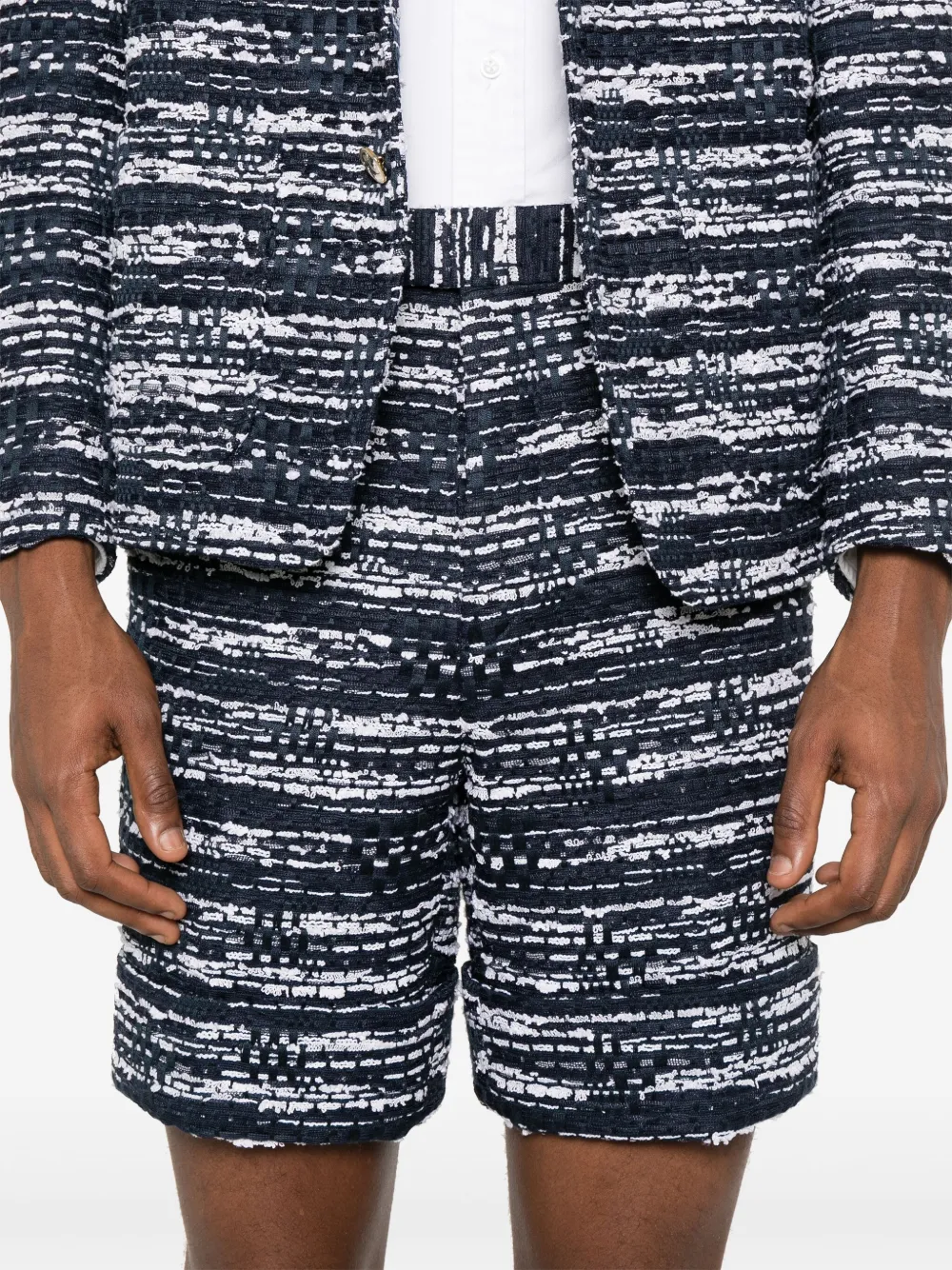 Thom Browne Tweed shorts Blauw
