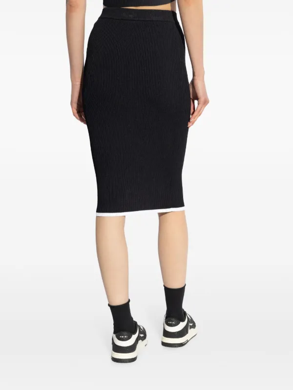 【関税込み】AMIRI ブラック MA ミディアムスカート AMIRI Ma logo-embroidered Midi Skirt | Black | FARFETCH