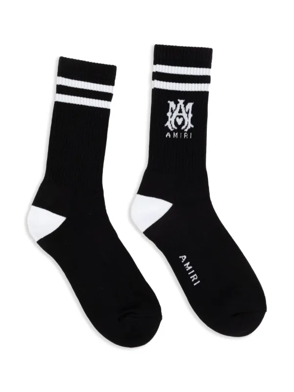 AMIRI ソックス 41-42サイズ AMIRI ストライプ 靴下 | ブラック | FARFETCH JP