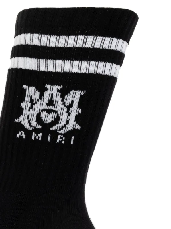AMIRI ストライプ ロゴ ソックス AMIRI】ストライプ ロゴ ストッキング＆ソックス＊送料/関税込