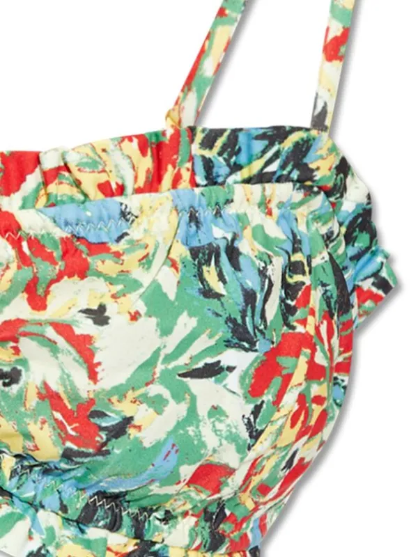 GANNI ラッフルトリム バンドゥトップ | ブルー | FARFETCH JP