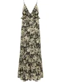 GANNI floral-print maxi dress - Black