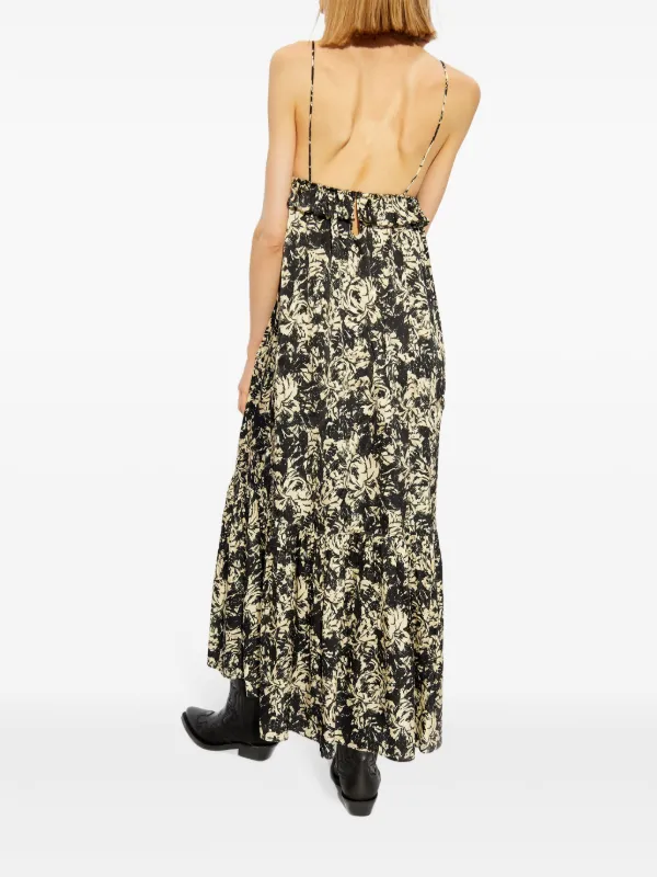 GANNI floral print Maxi Dress Black FARFETCH CA