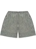 GANNI check-print shorts - White