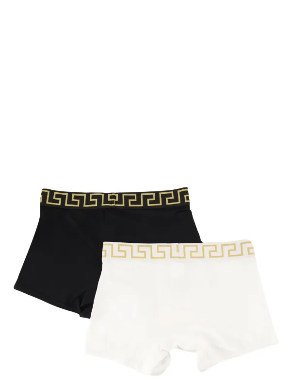 【内田】ヴェルサーチ VERSACE グレカ メドゥーサ ボクサー 2枚 Versace グレカ ボクサーパンツ 2枚組 | ホワイト | FARFETCH JP