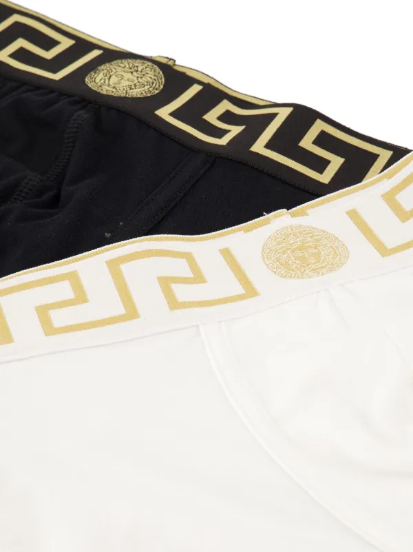 【内田】ヴェルサーチ VERSACE グレカ メドゥーサ ボクサー 2枚 Versace グレカ ボクサーパンツ 2枚組 | ホワイト | FARFETCH JP
