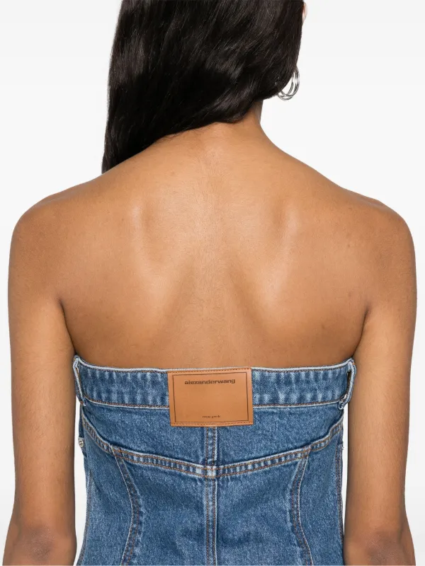 Denim Cinch Back Mini Dress