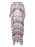 Missoni zigzag-woven kaftan beach dress - Blue