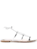 Gianvito Rossi metallic leather flat sandals - Silver