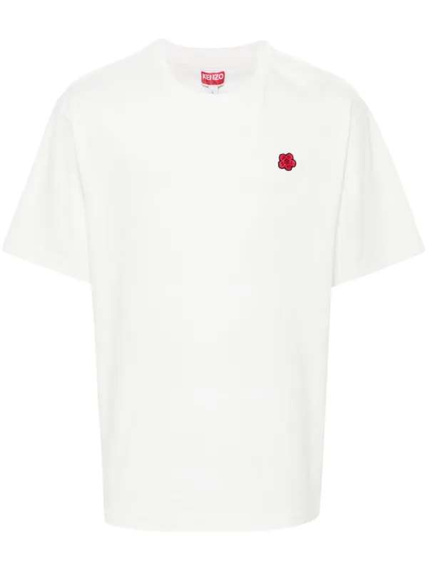 【関税&送料込】Kenzo White Cotton T-Shirt With Logo Patch KENZO White cotton T-shirt with logo | TheDoubleF