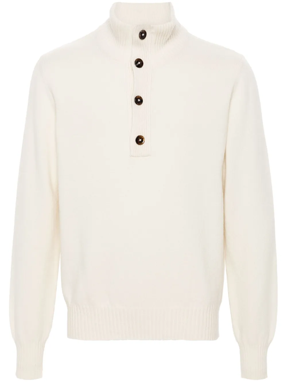 Tom Ford Buttoned-collar Jumper In Neutrals