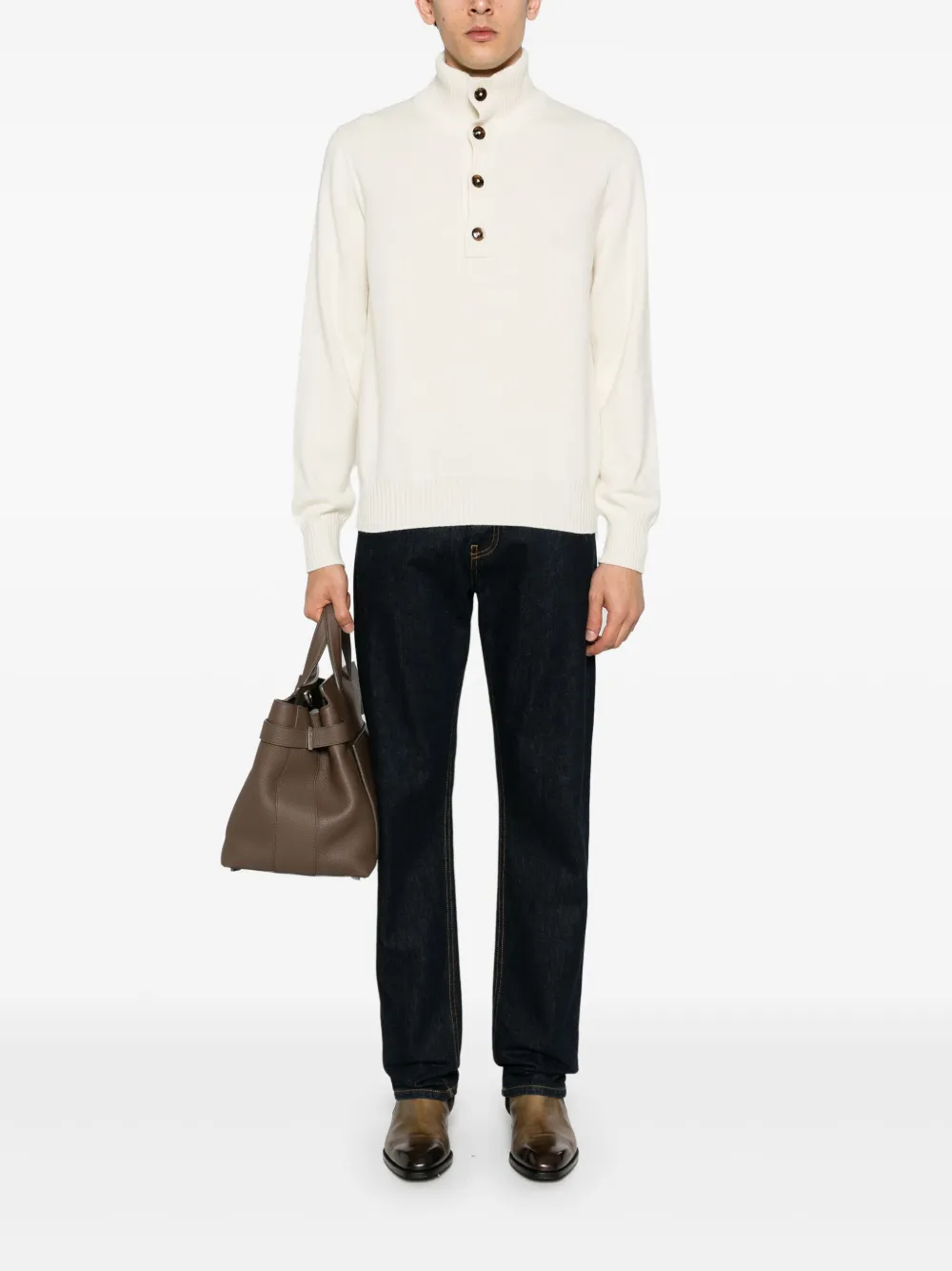 tomford TOM FORD Trui met kraag - Beige