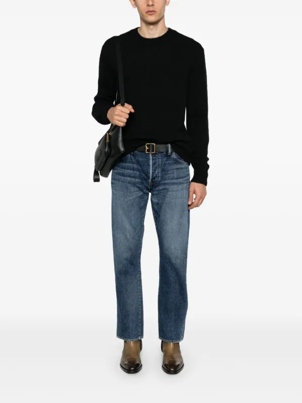 TOM FORD crew-neck ribbed-knit Jumper | Black | FARFETCH BH