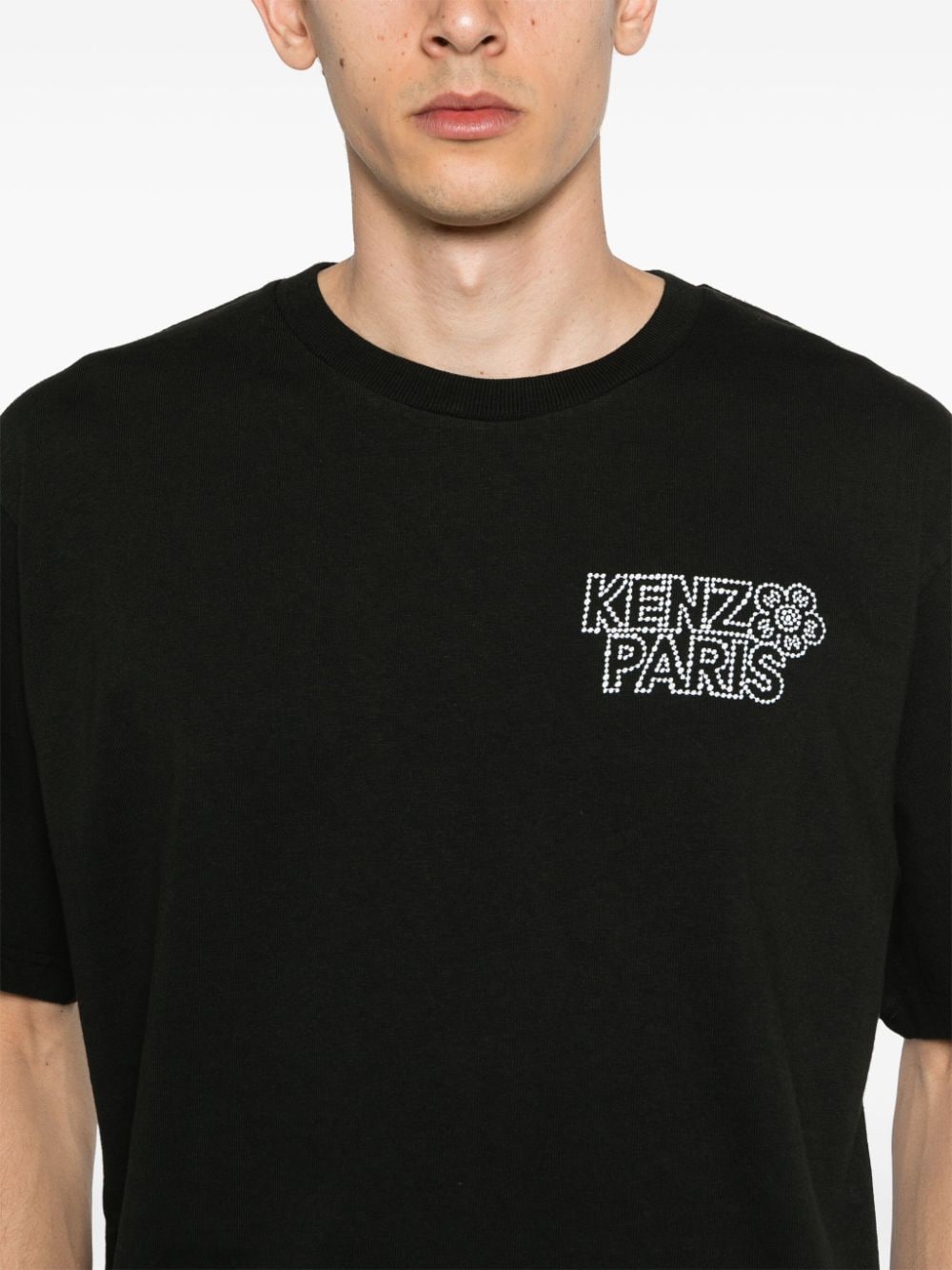 Shop Kenzo Constellation Organic-cotton T-shirt In Black