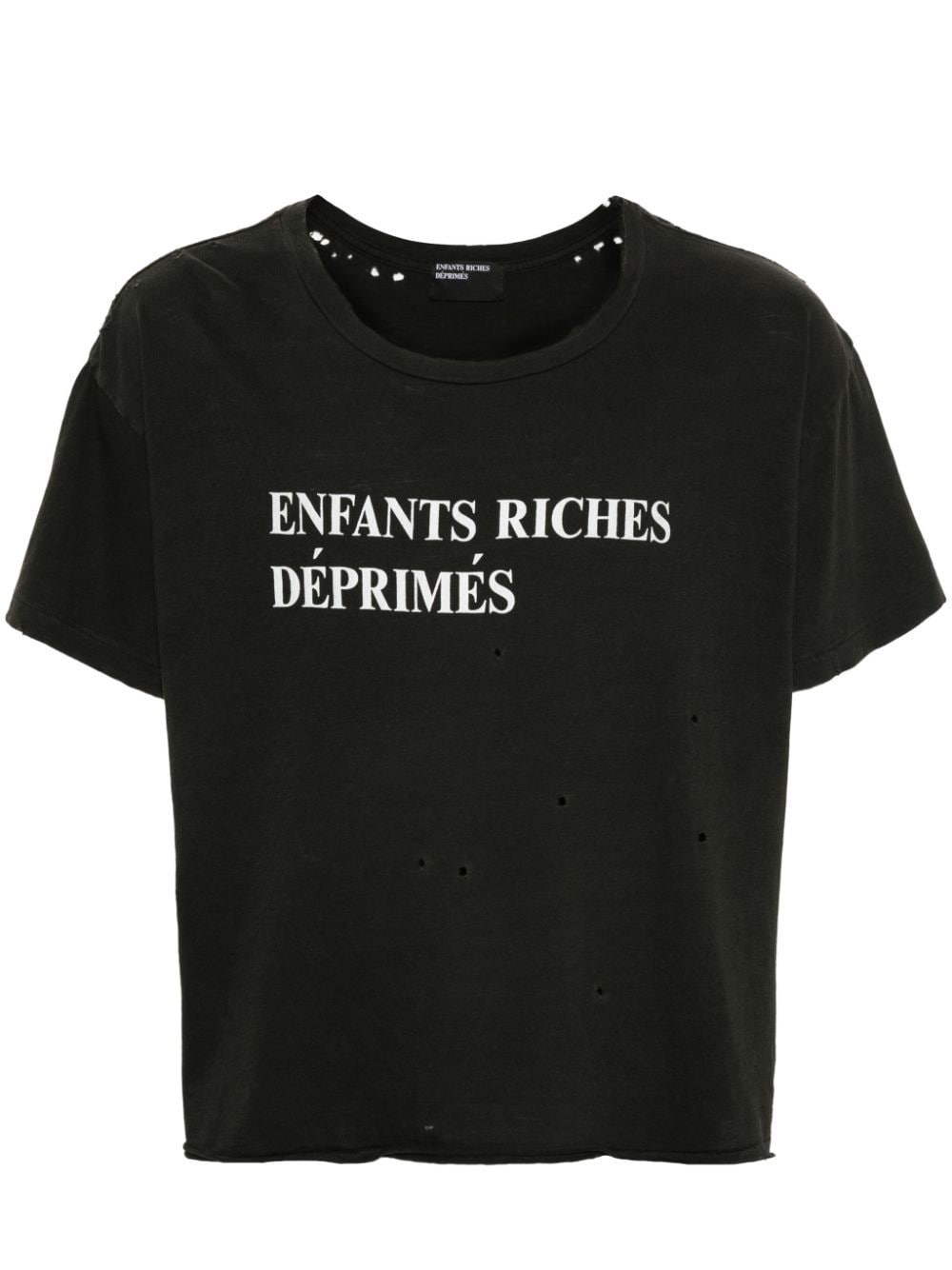 Enfants Riches Deprimes Logo-print Distressed T-shirt In Black