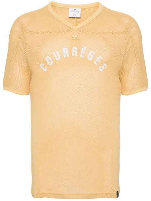 Courrèges t-shirt à col v - Jaune - Courrèges - Modalova