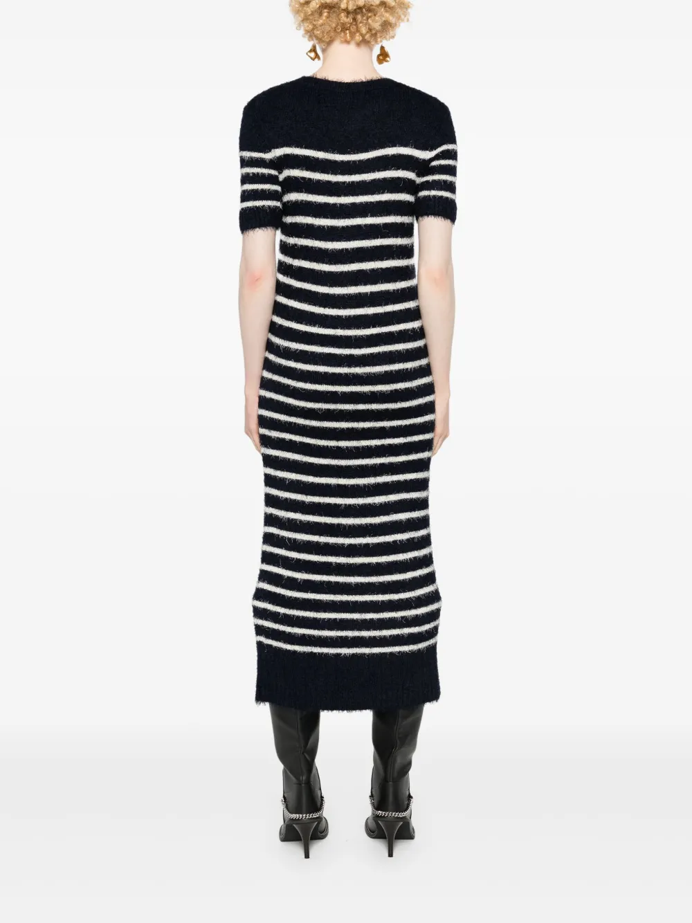 KHAITE Gestreepte jurk Blauw