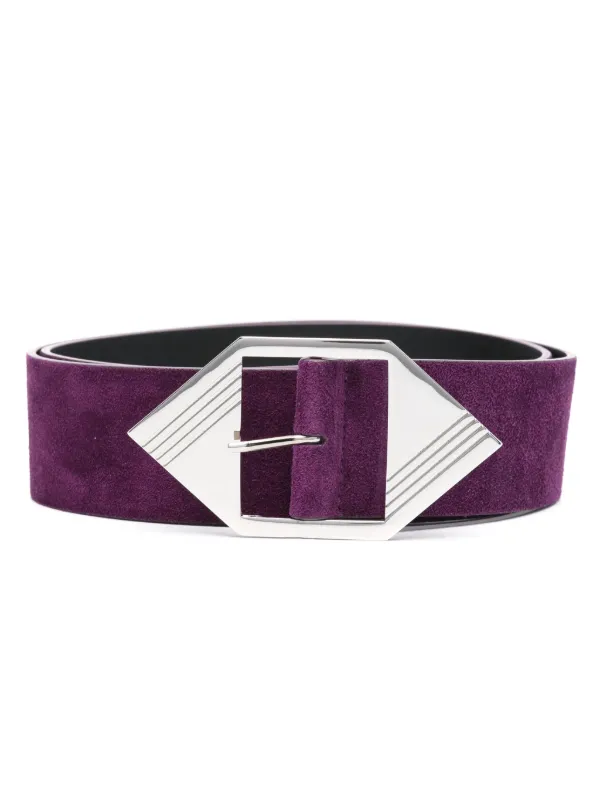 The Attico embossed buckle Suede Belt Purple FARFETCH CA