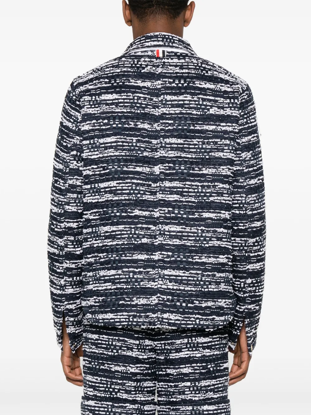 Thom Browne Tweed jack Blauw