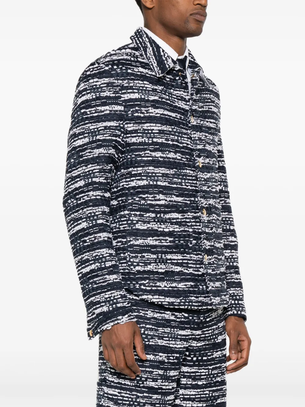 Thom Browne Tweed jack Blauw