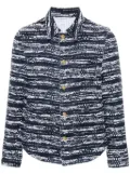 Thom Browne pointed-collar tweed jacket - Blue