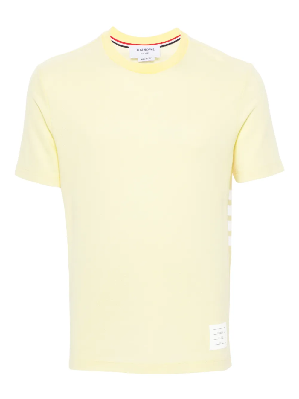 Thom Browne Katoenen T-shirt met 4 strepen Geel