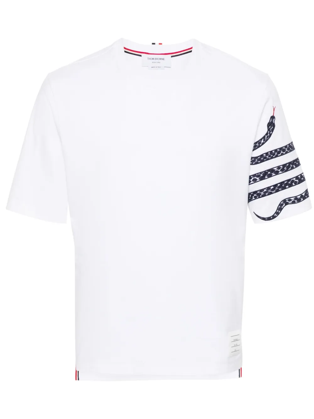 Thom Browne snake-embroidery cotton T-shirt | White | Image 1