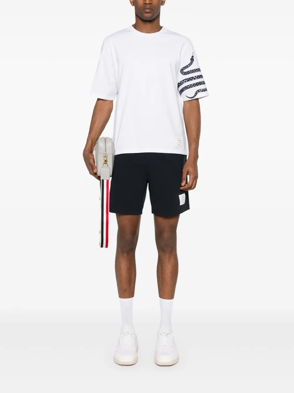 Thom Browne T-shirt met geborduurde slang - Wit