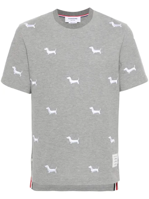 Thom Browne dog-embroidery T-shirt