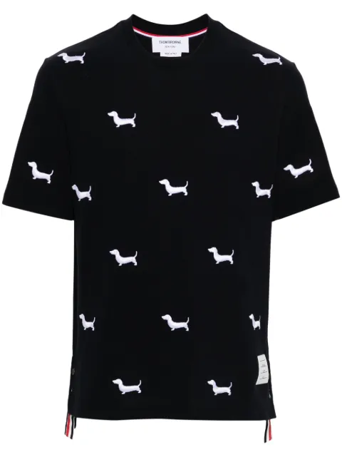 Thom Browne dog-embroidery T-shirt