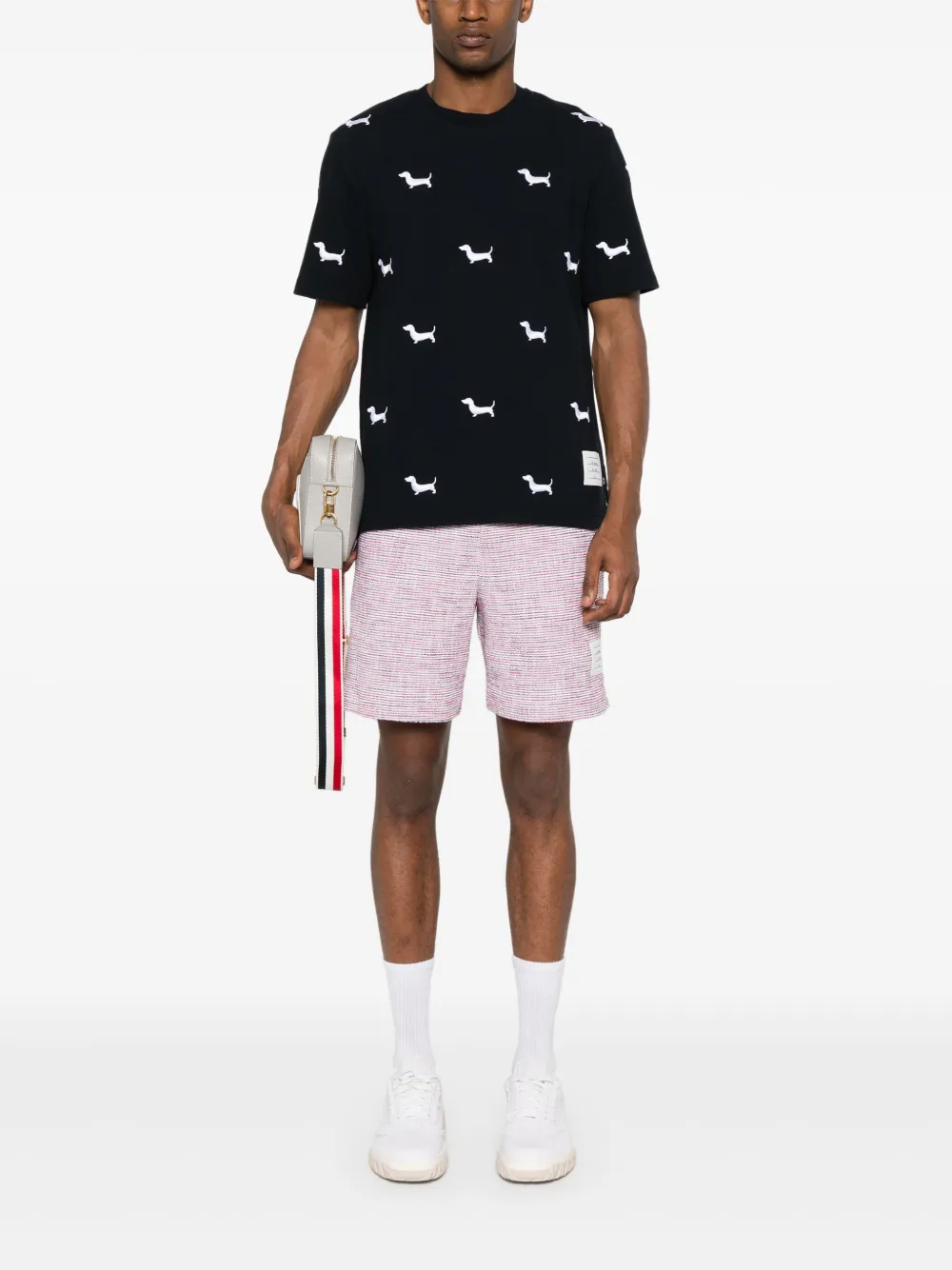 Thom Browne T-shirt met geborduurde hond - Blauw