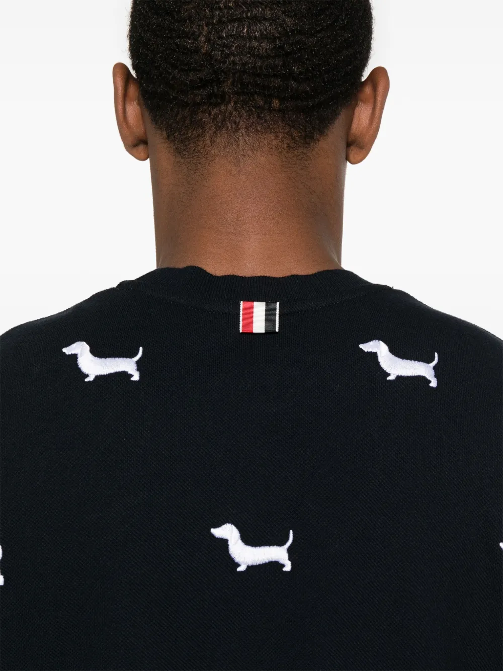 Thom Browne T-shirt met geborduurde hond Blauw