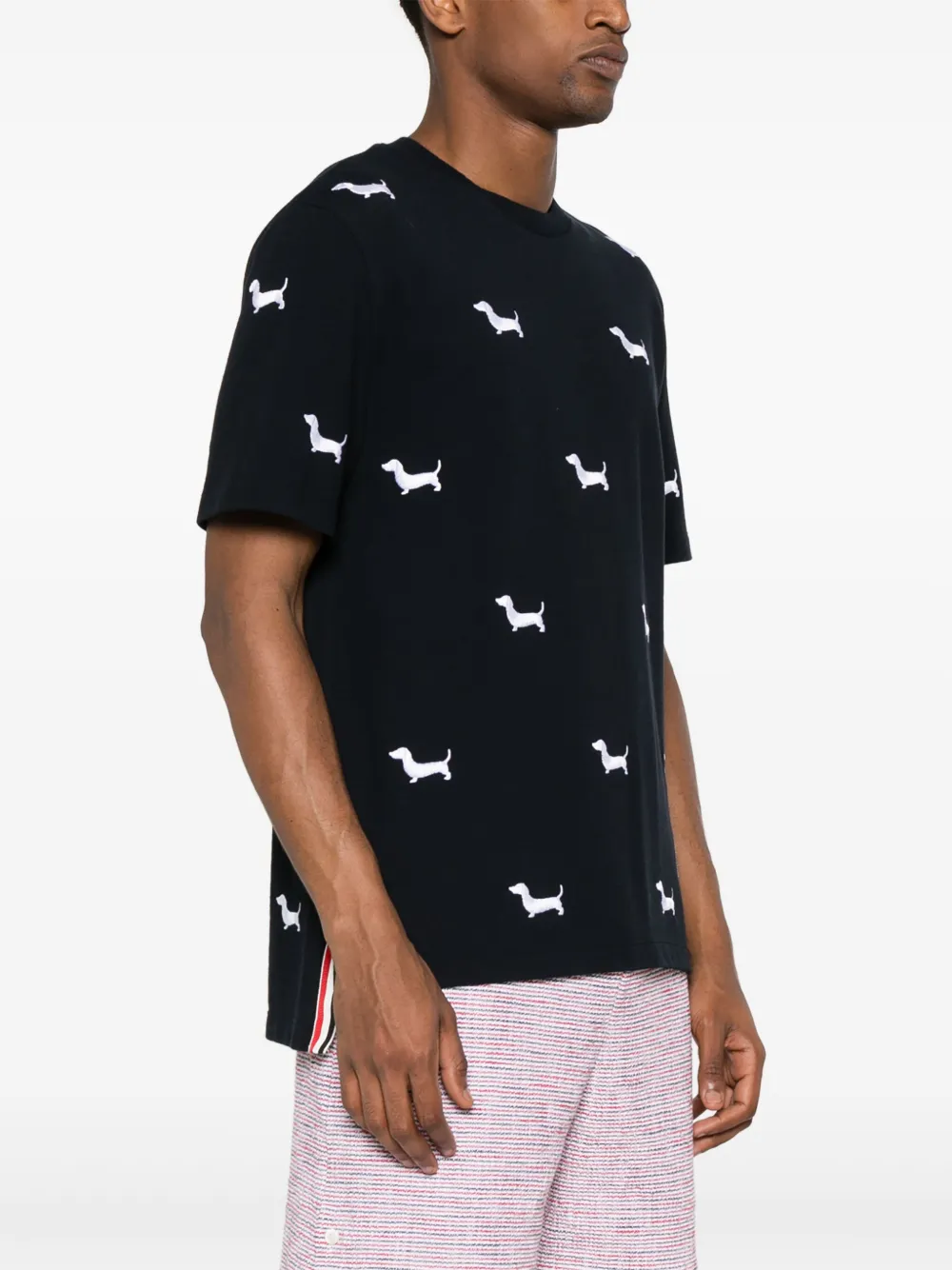 Thom Browne T-shirt met geborduurde hond Blauw