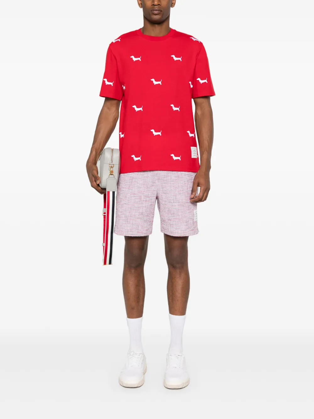 Thom Browne T-shirt met geborduurde hond - Rood