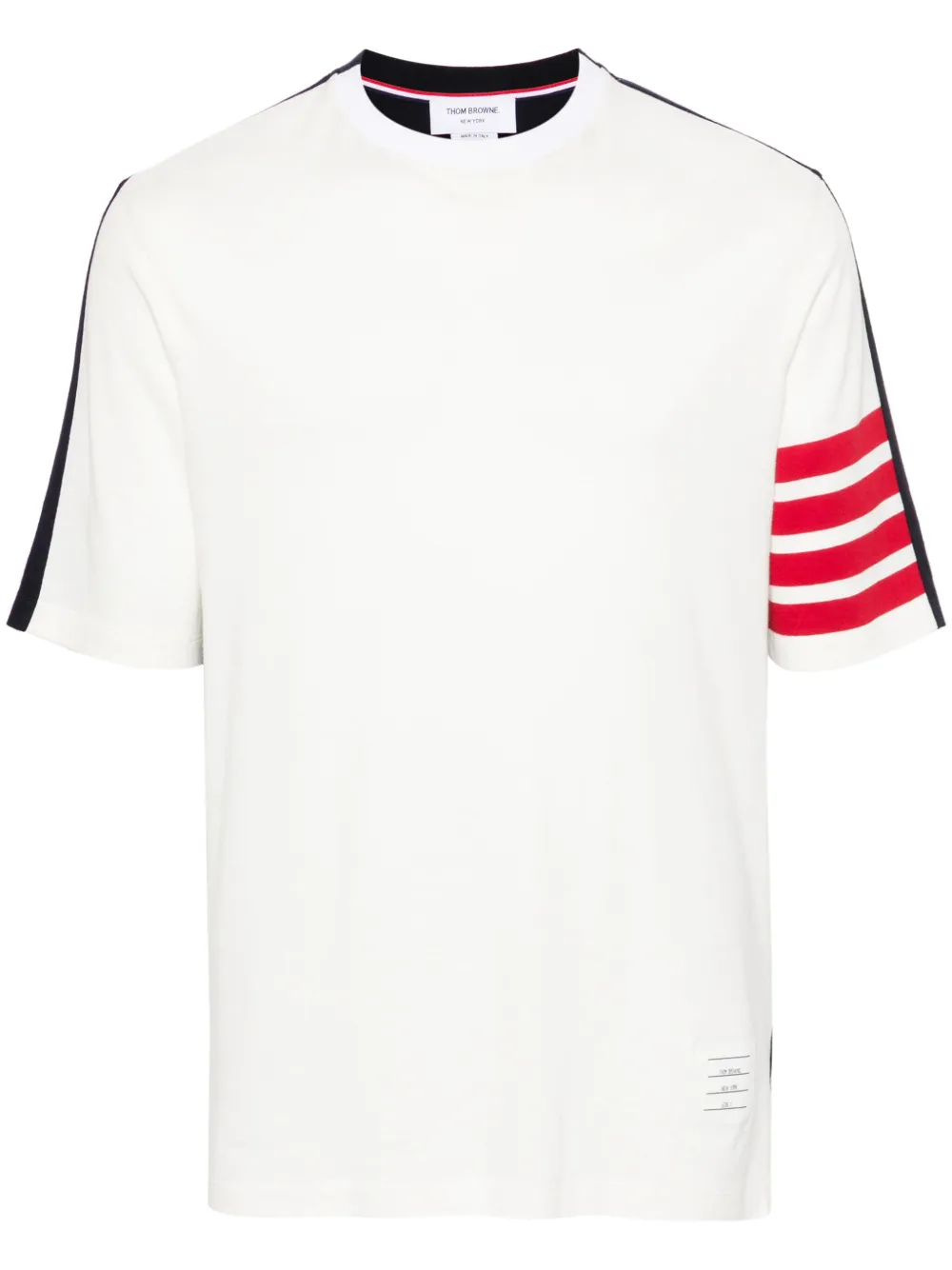 Thom Browne 4BAR バイカラーTシャツ - ホワイト Thom Browne 4BAR バイカラーTシャツ - ホワイト
