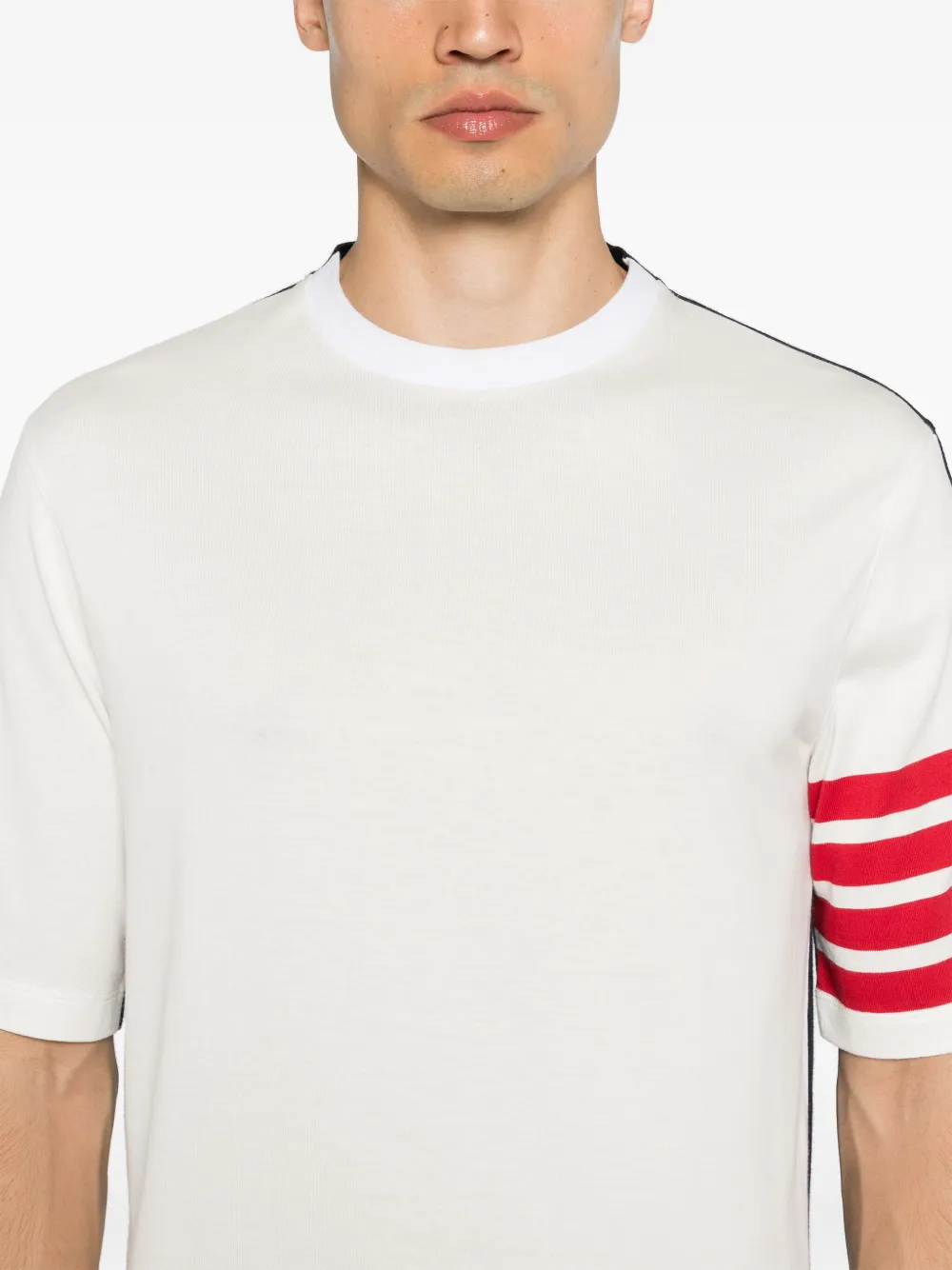 Thom Browne T-shirt met vier strepen Wit