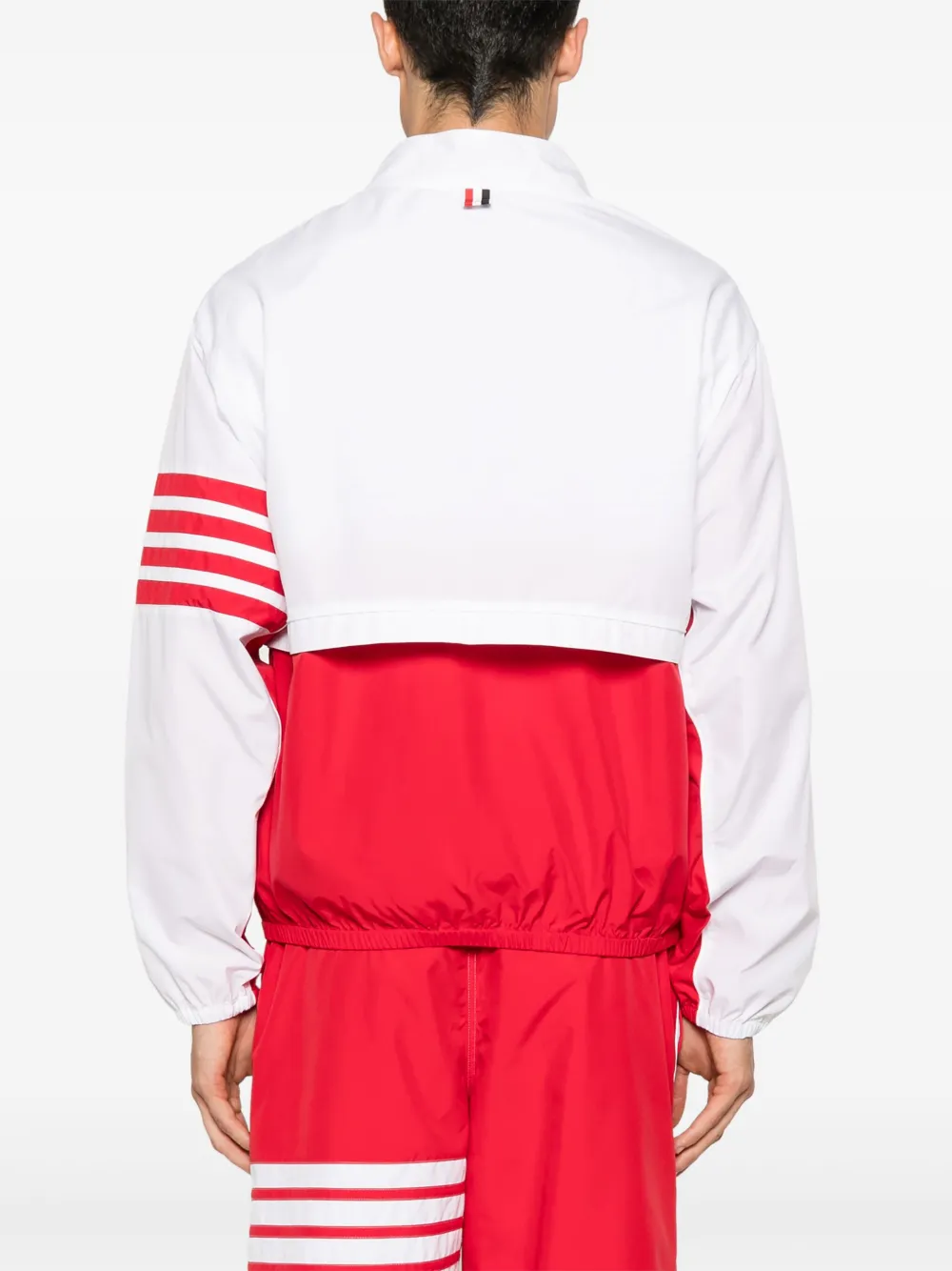 Thom Browne Ripstop-windbreaker Mit Streifen In Weiss