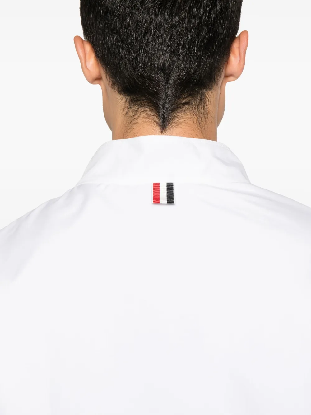 Thom Browne Ripstop-windbreaker Mit Streifen In Weiss