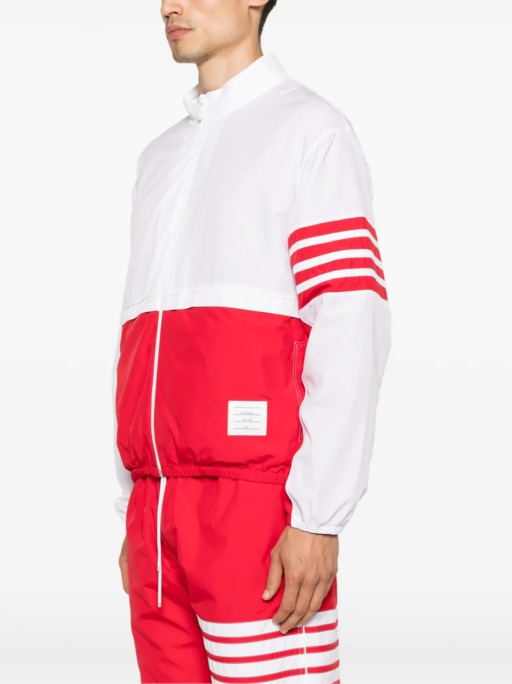 Thom Browne Ripstop-windbreaker Mit Streifen In Weiss