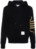 Thom Browne snake 4-Bar roll-neck hoodie - Blue