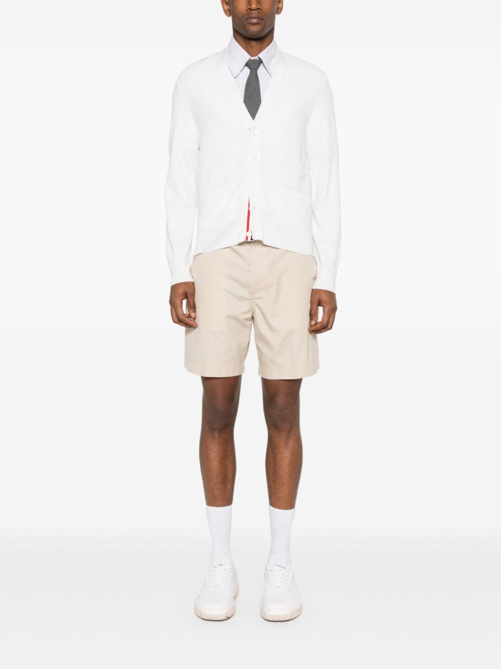 Thom Browne 4-Bar silk cardigan - White