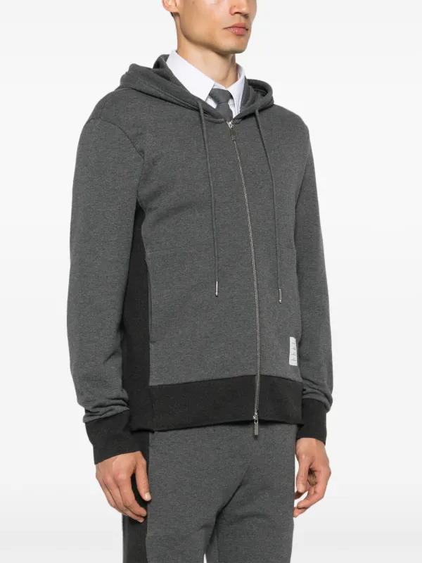 Thom Browne 4-Bar zip-up Hoodie | Grey | FARFETCH