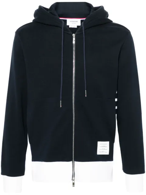Thom Browne panelled zip-up cotton hoodie