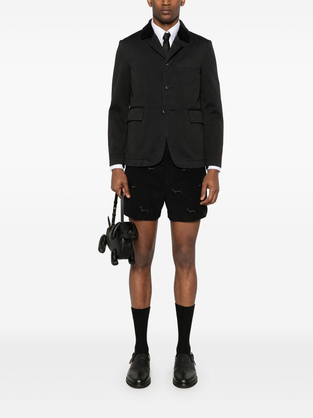 Thom Browne unconstructed cotton jacket - Black