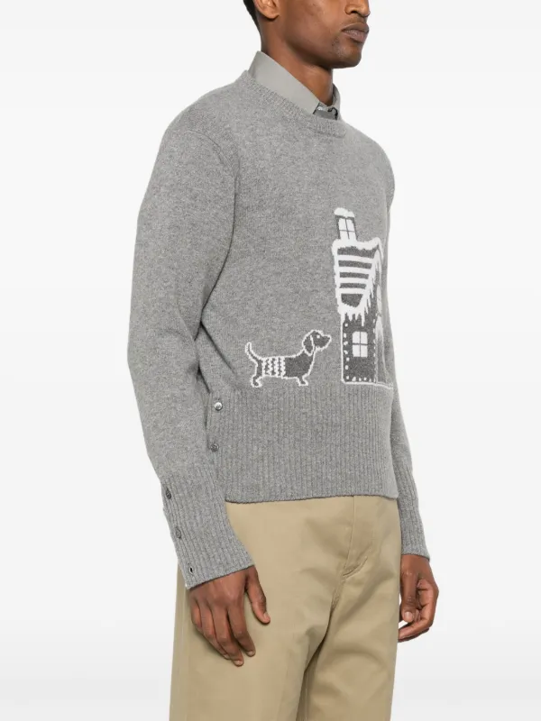 Thom Browne パターンジャカード セーター | グレー | FARFETCH JP