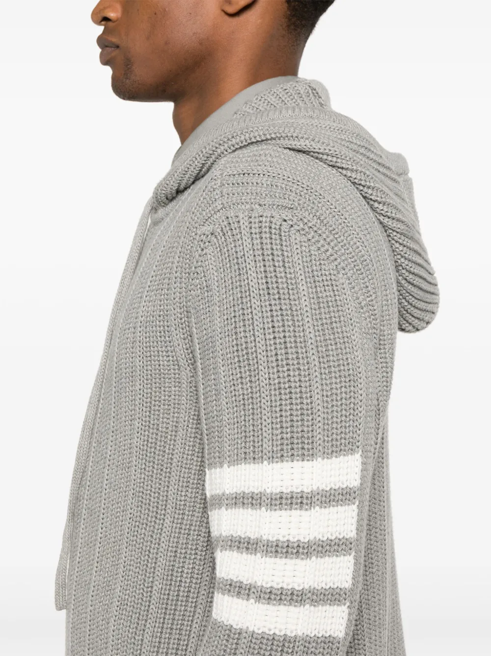 Thom Browne Geribbelde hoodie Grijs