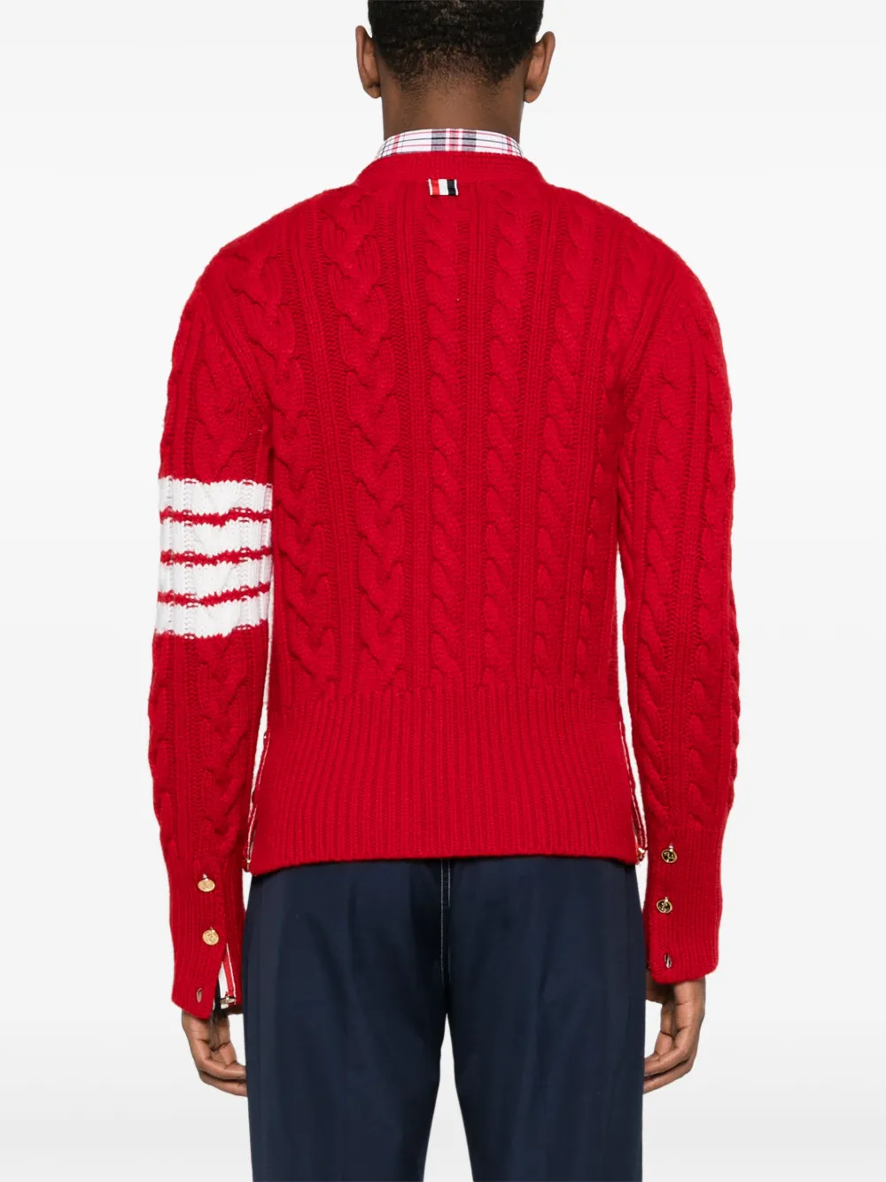 Thom Browne Kabelgebreid vest Rood