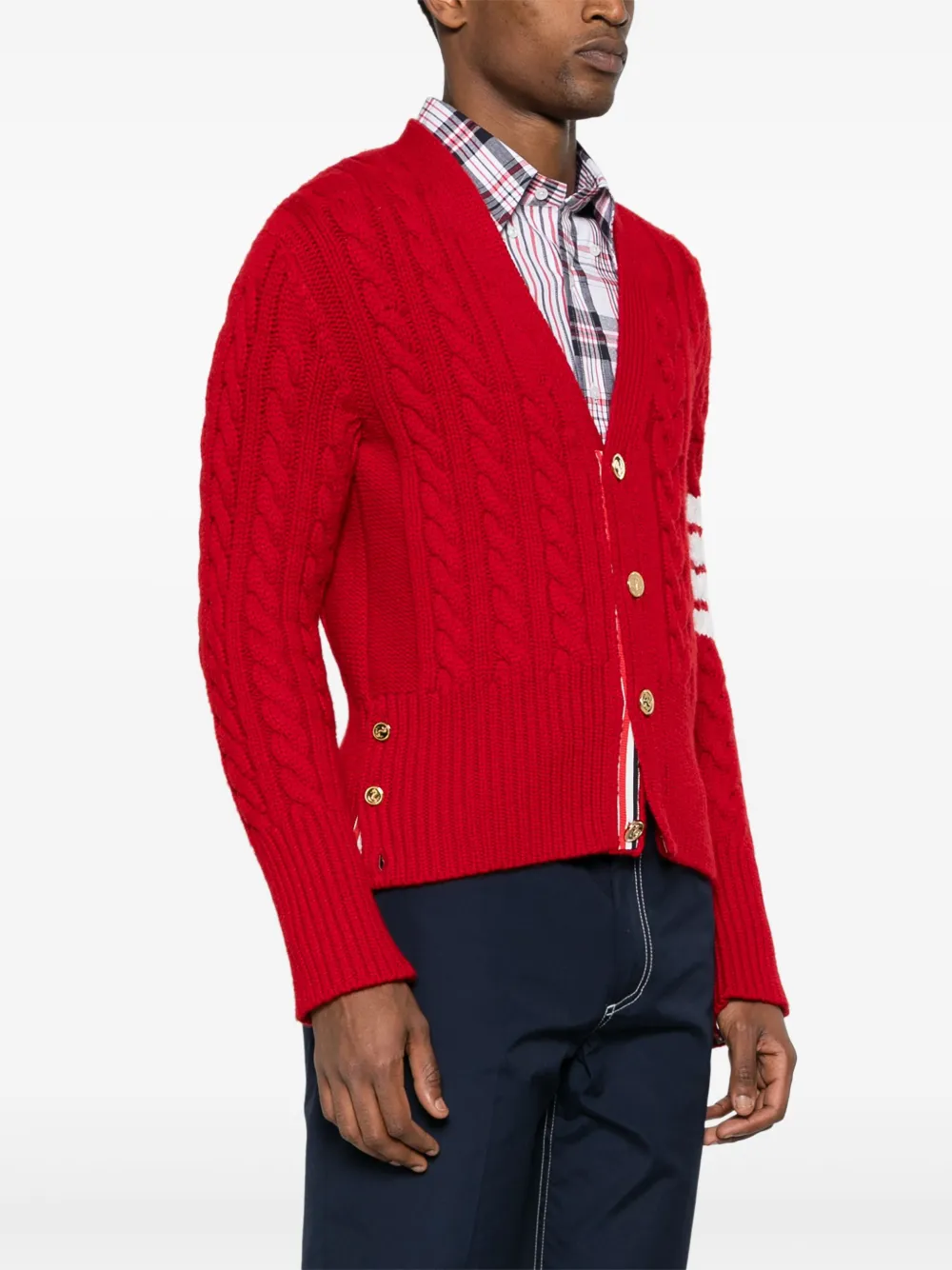 Thom Browne Kabelgebreid vest Rood